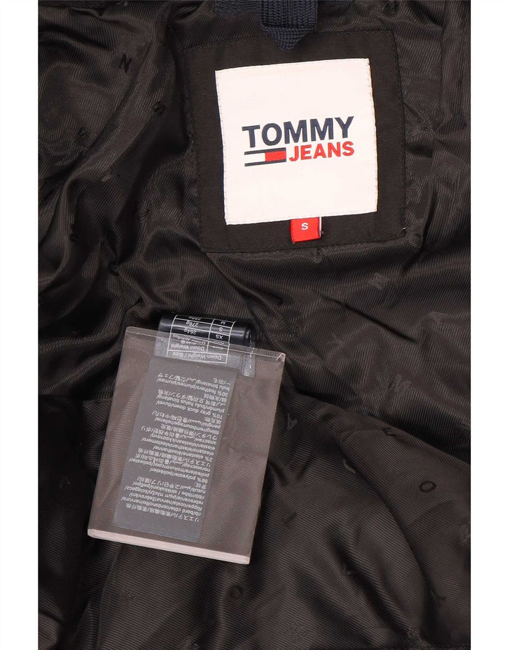 Damski ocieplany płaszcz z kapturem Tommy Hilfiger UK 10, mały, czarny poliester