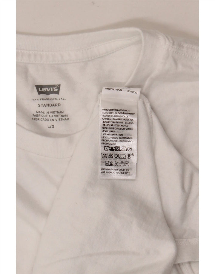 Męski standardowy T-shirt Levi's, duży, biały, bawełniany