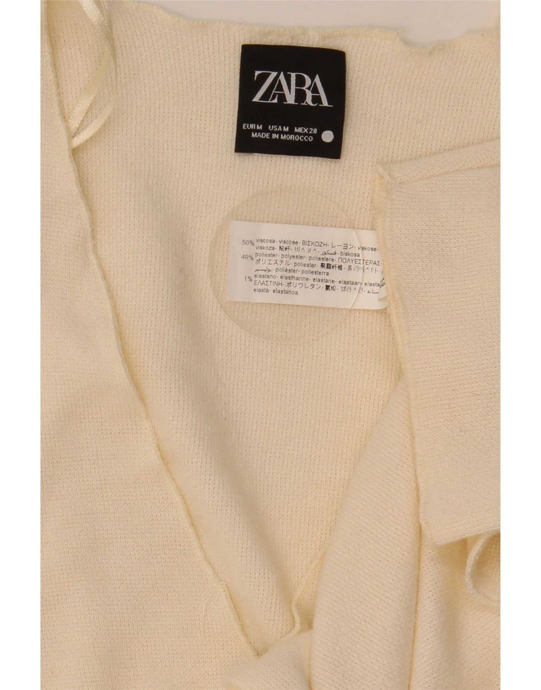 Damski kardigan Zara UK 14 Medium Off White Wiskoza