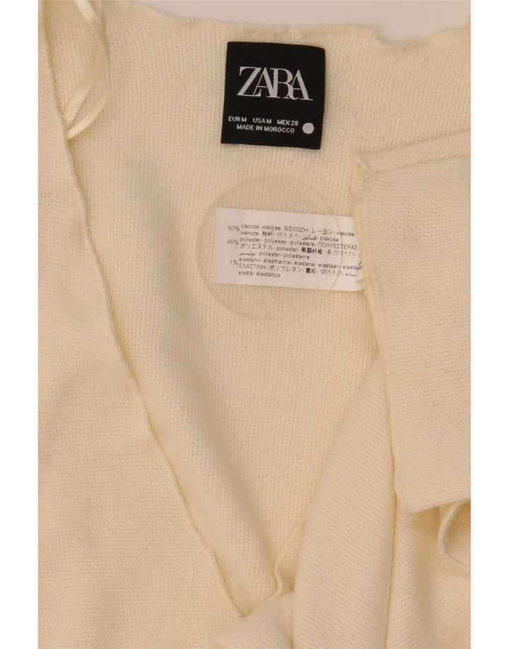Damski kardigan Zara UK 14 Medium Off White Wiskoza
