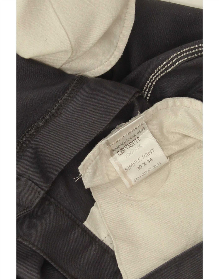 Męskie proste spodnie chino Carhartt W30 L34 Szary poliester