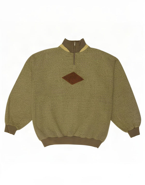Męska bluza z zamkiem w stylu vintage, w średnie zielone prążki