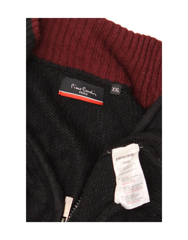 PIERRE CARDIN Damski sweter z zamkiem błyskawicznym UK 20 2XL Czarny akryl