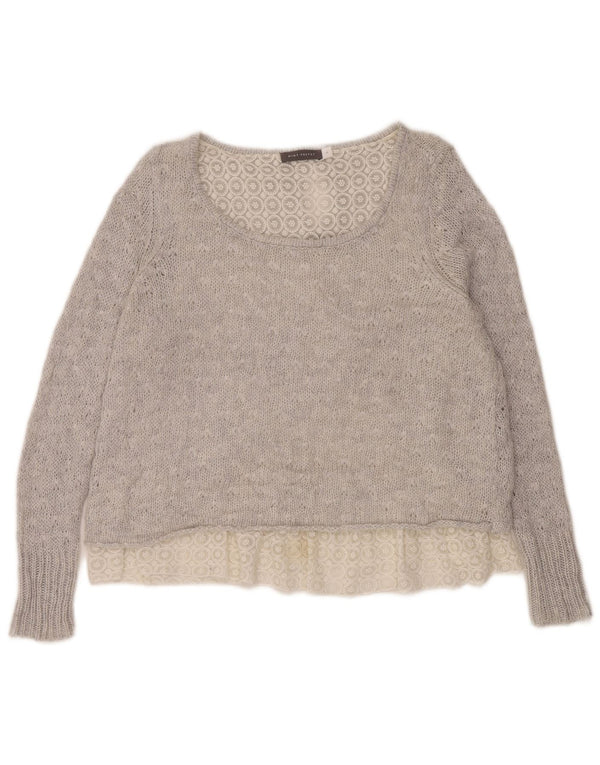 Damski sweter MINT VELVET z dekoltem w łódkę UK 16, duży, szary, akrylowy