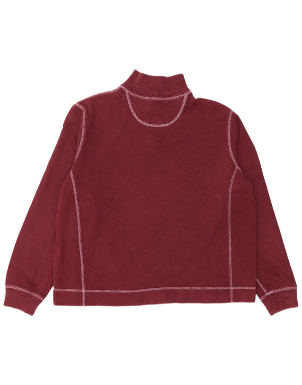 Damska bluza z zamkiem błyskawicznym Eddie Bauer UK 18 XL, bordowa bawełna