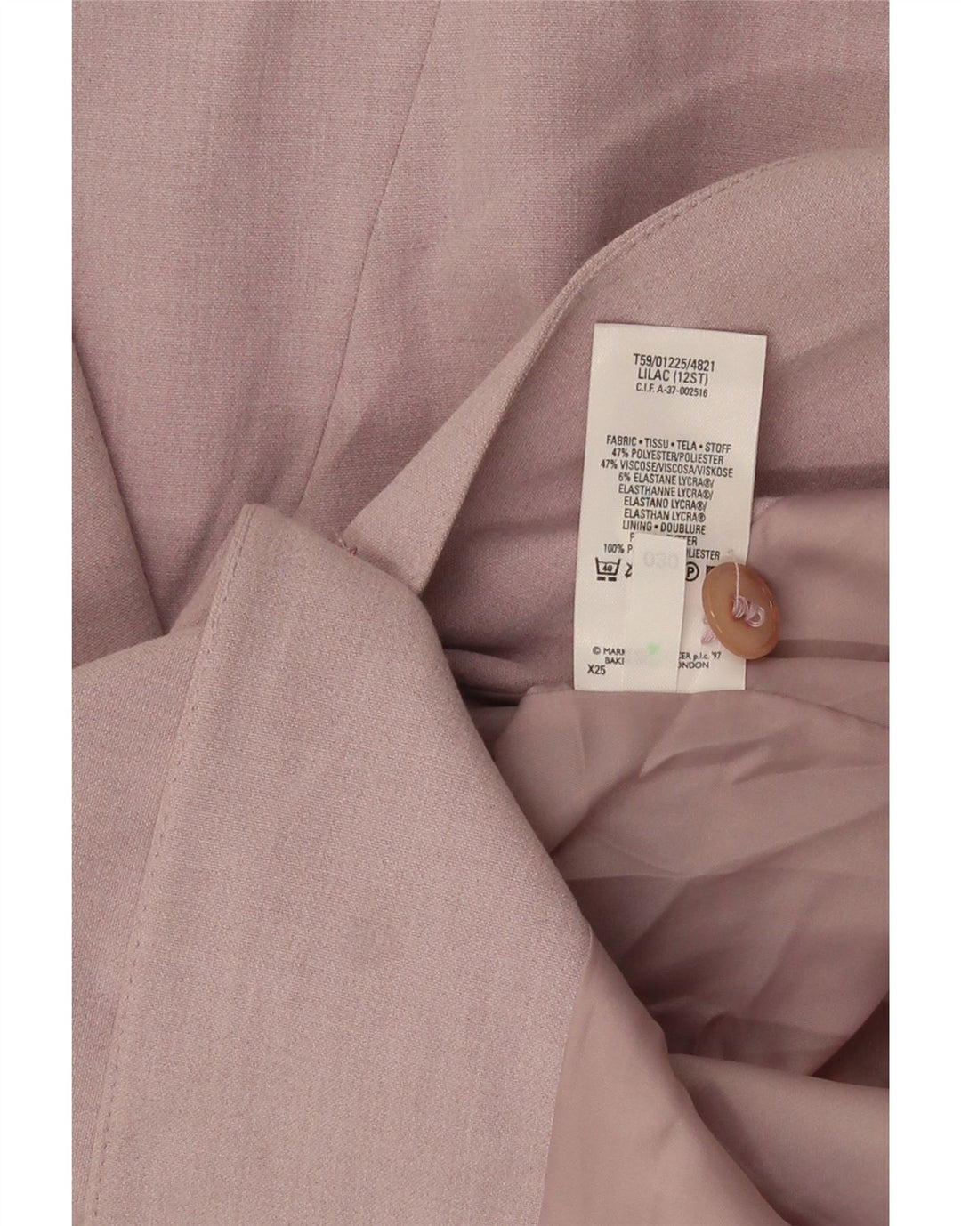 Marks & Spencer Damska marynarka o przedłużonym fasonie, zapinana na 4 guziki, UK 12, średni fiolet