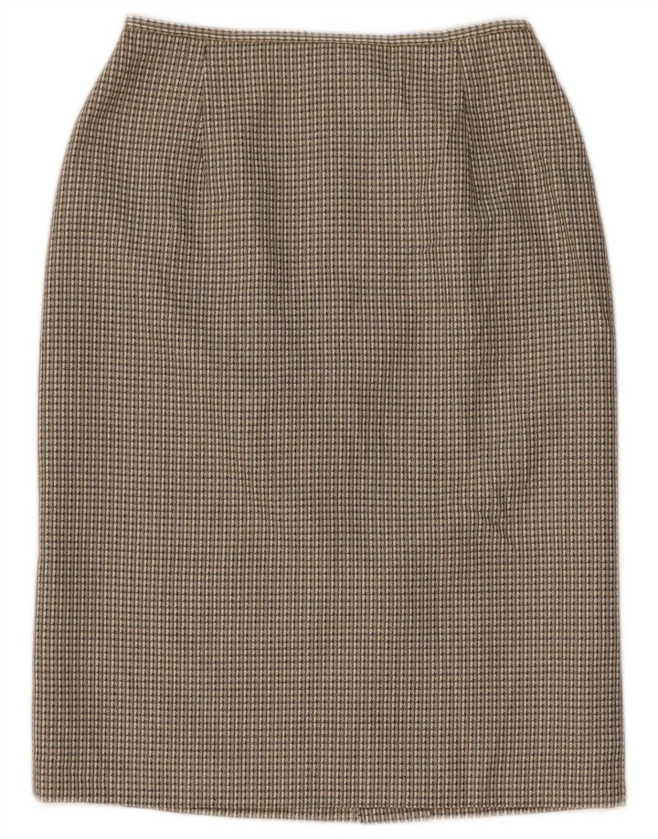 Marks & Spencer Damska spódnica ołówkowa UK 10 Small W26 Szara, poliestrowa kratka