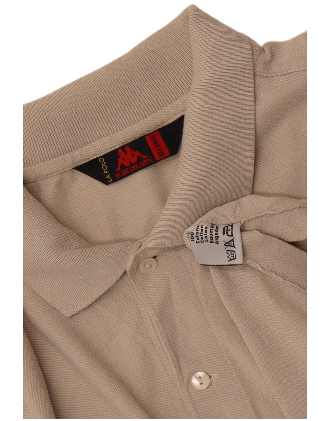 Męska koszulka polo Kappa 2XL, beżowa, bawełniana