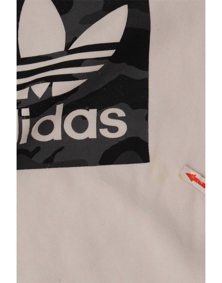 Bluza chłopięca Adidas z grafiką, 13-14 lat, biała bawełna