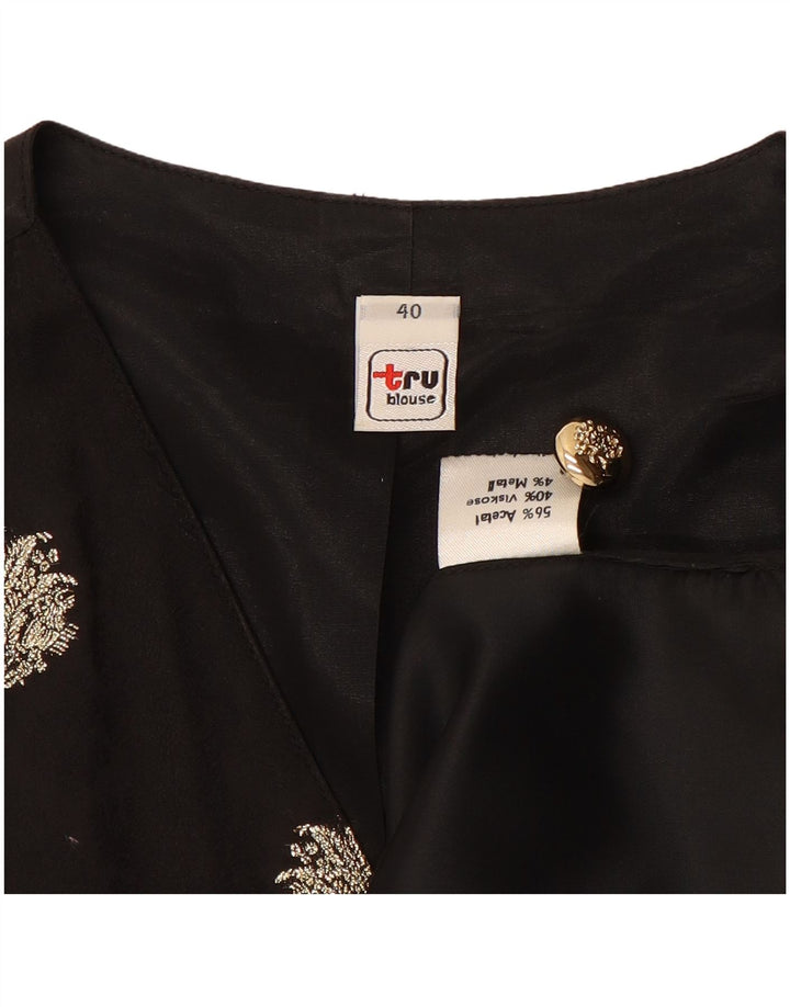 Kamizelka damska TRU EU 40, średni czarny kwiatowy octan