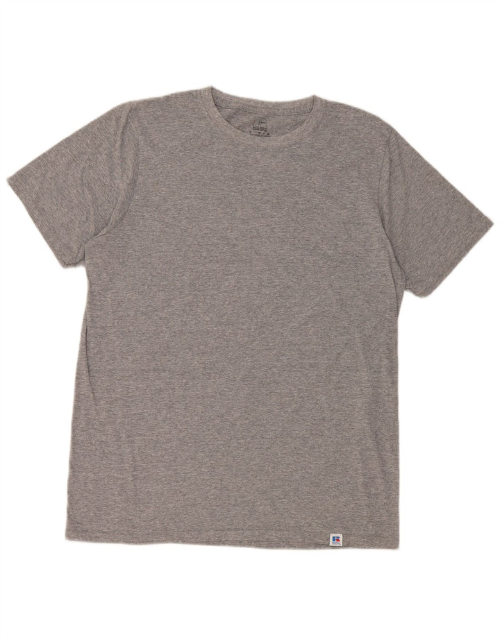T-shirt męski Russell Athletic Top, średnioszary, bawełniany w cętki