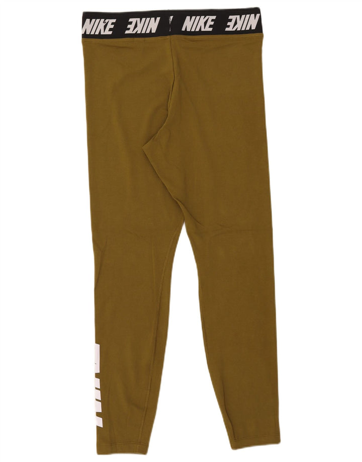 Damskie legginsy Nike Graphic UK 14, duże, bawełniane w kolorze khaki