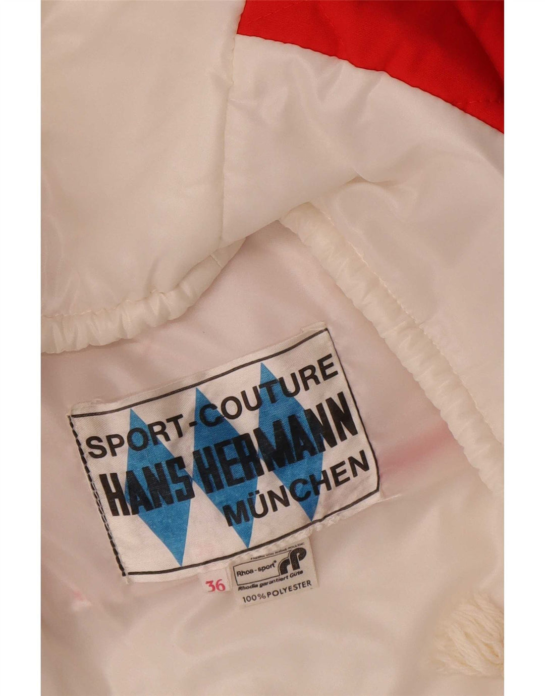 Vintage damska pikowana kamizelka oversize EU 36, mała, biała, z blokami kolorów