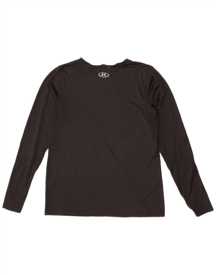 Męski top z grafiką Under Armour z długim rękawem, średni czarny poliester