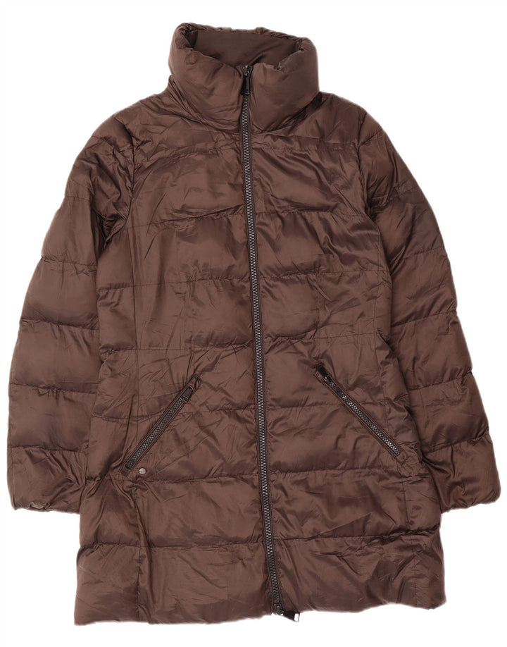 Damski płaszcz ocieplany Massimo Dutti UK 14 Średni brązowy poliamid