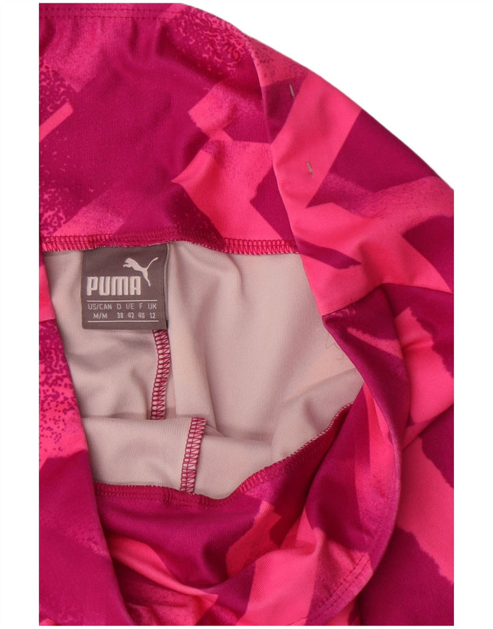 Legginsy damskie Puma UK 12 Średnioróżowe geometryczne