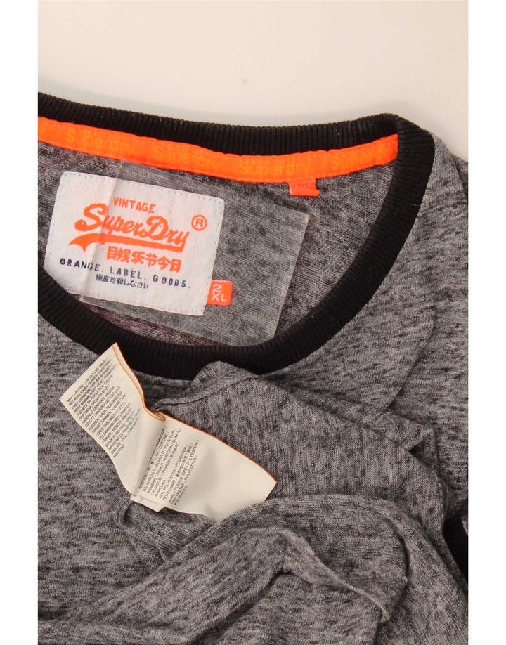 T-shirt męski Superdry 2XL Szara bawełna w plamki