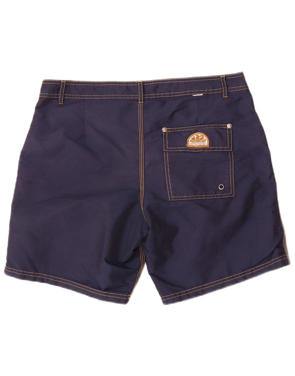 Sundek Mens Swimming Shorts Medium Navy Blue Polyester