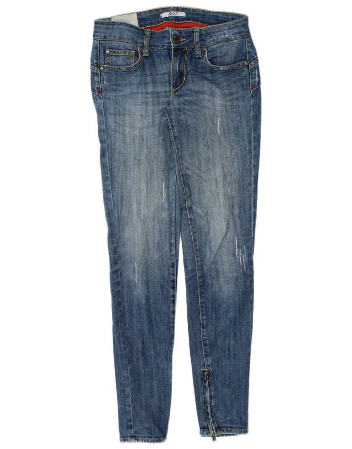 Damskie jeansy skinny LIU JO w trudnej sytuacji W26 L30 niebieskie