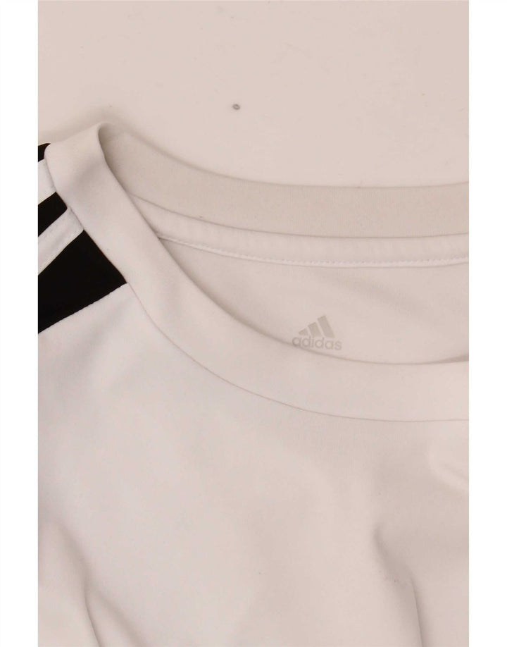Męska koszulka Adidas Aeroready Top, średni biały poliester z blokami kolorów