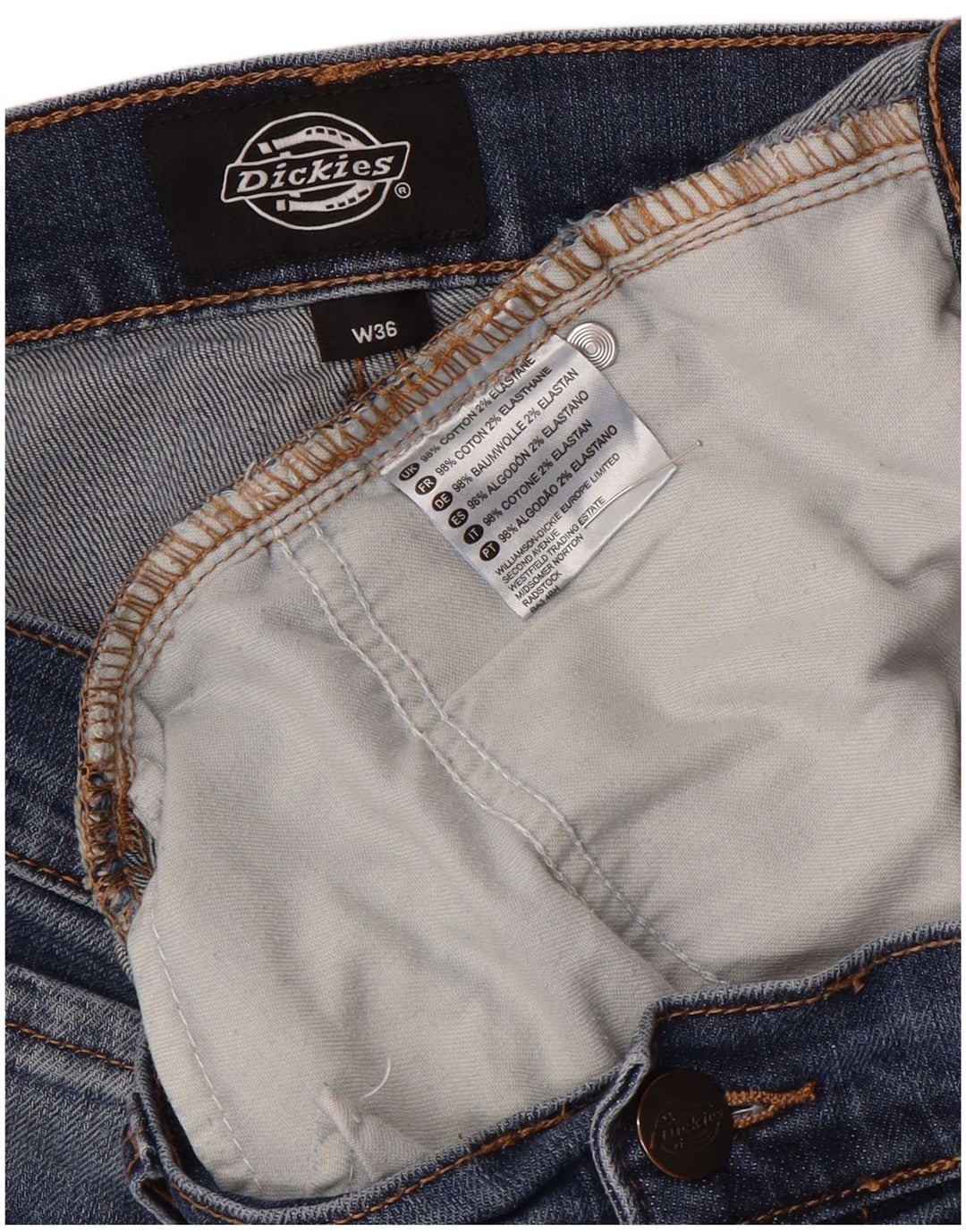 Męskie spodenki jeansowe Dickies W36, duże, niebieskie, bawełniane