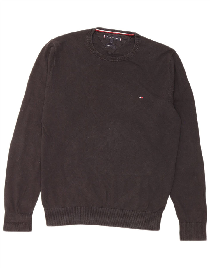 Damski sweter z okrągłym dekoltem Tommy Hilfiger, mały, czarny, bawełniany