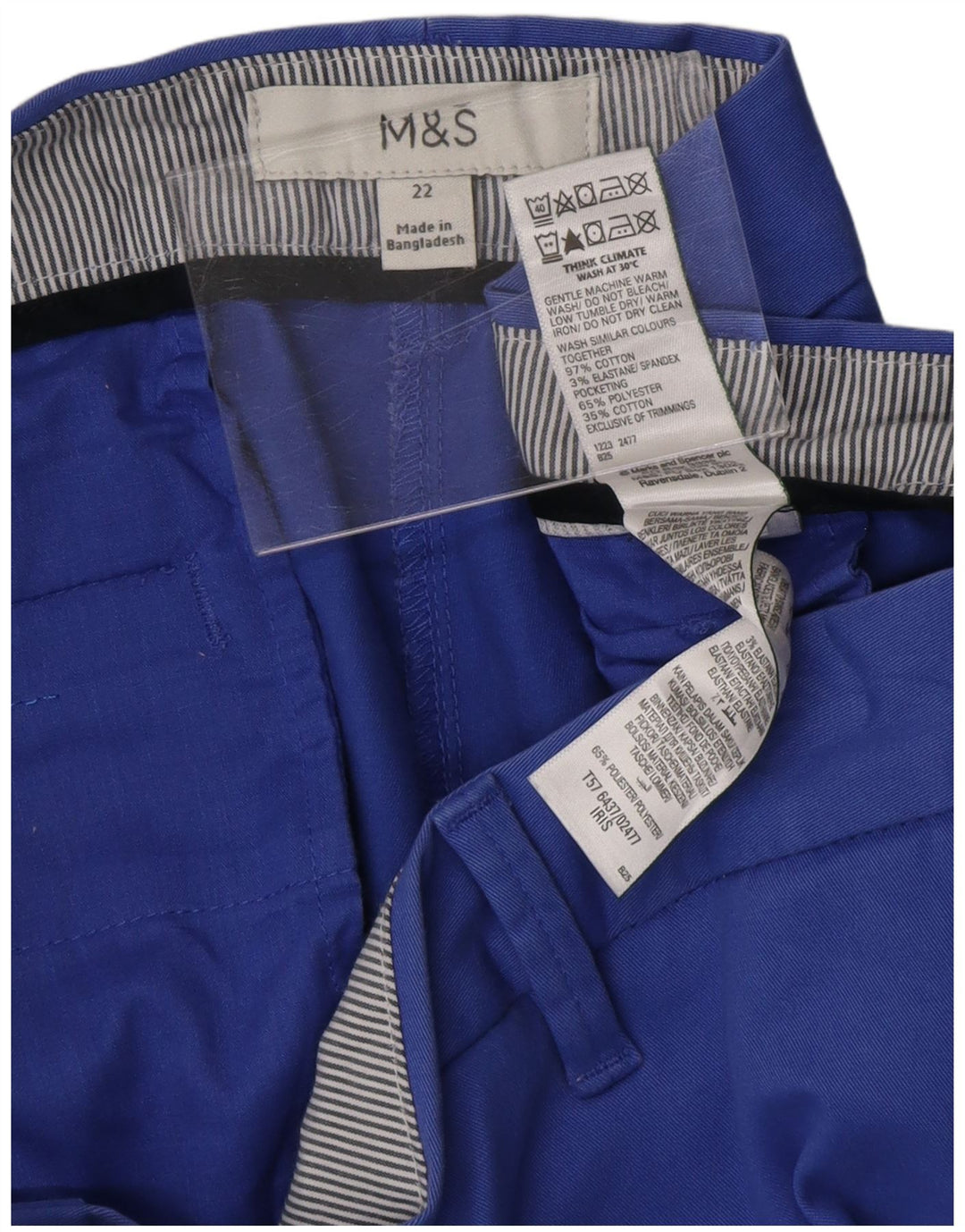 Damskie spodenki Chino MARKS & SPENCER UK 22 3XL W42 Niebieskie, bawełniane