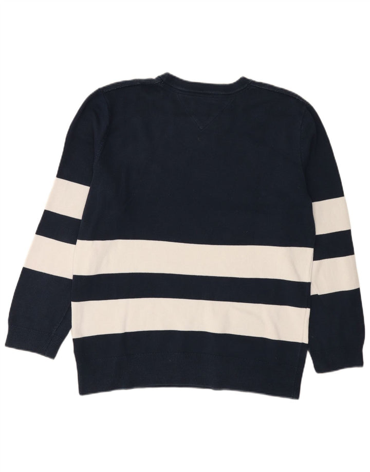 Męski sweter Tommy Hilfiger z graficznym wycięciem pod szyją, średni granatowy