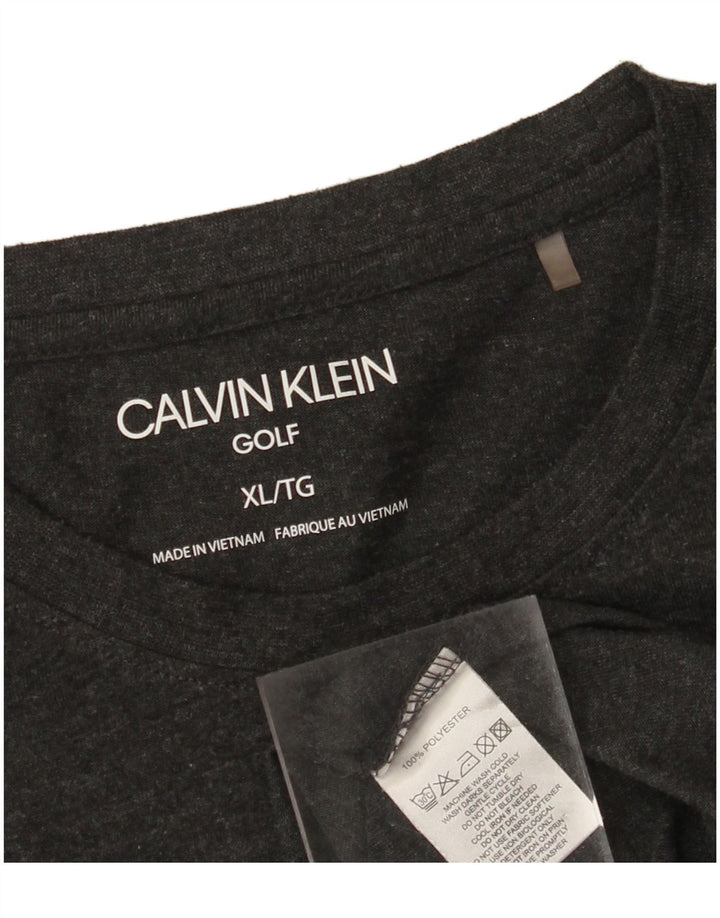 CALVIN KLEIN Mens Golf Top Long Sleeve XL Grey Polyester