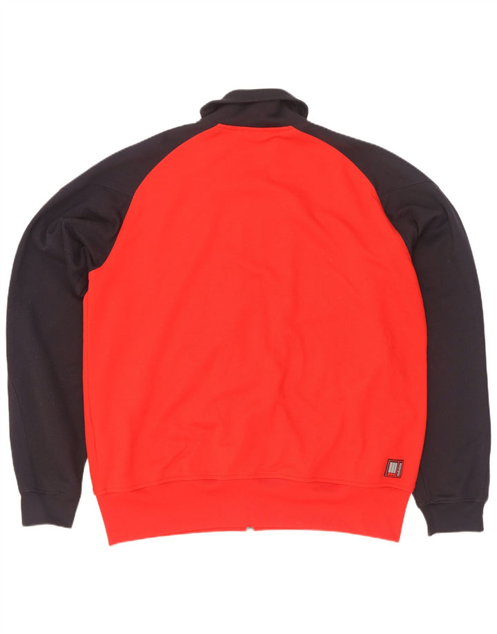 Adidas Męska bluza dresowa z grafiką 2XL Czerwona bawełna z blokami kolorów