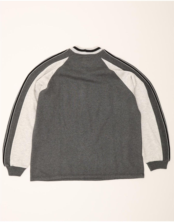 Sweter męski w stylu vintage, duży, szary, akrylowy blok kolorów