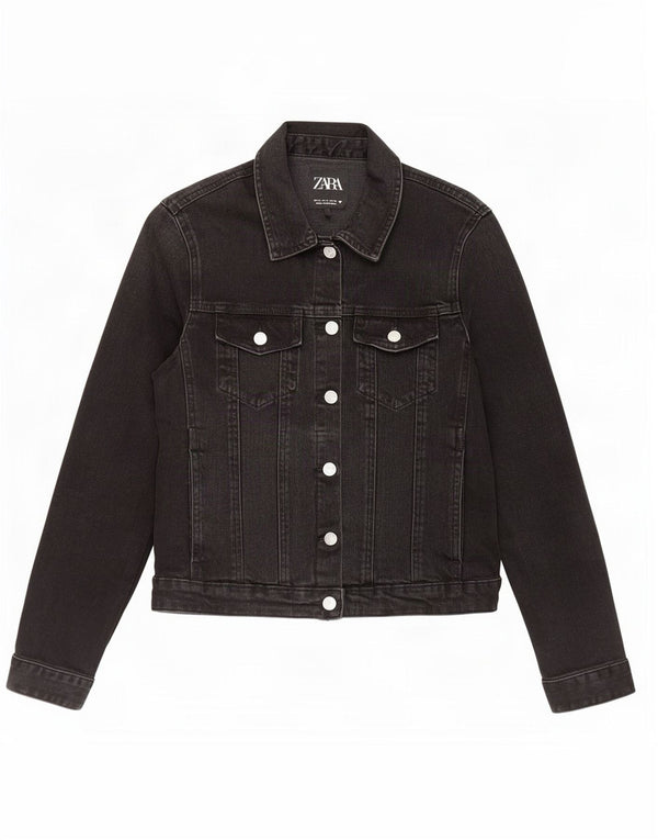 Damska kurtka jeansowa Zara Crop UK 14, duża czarna