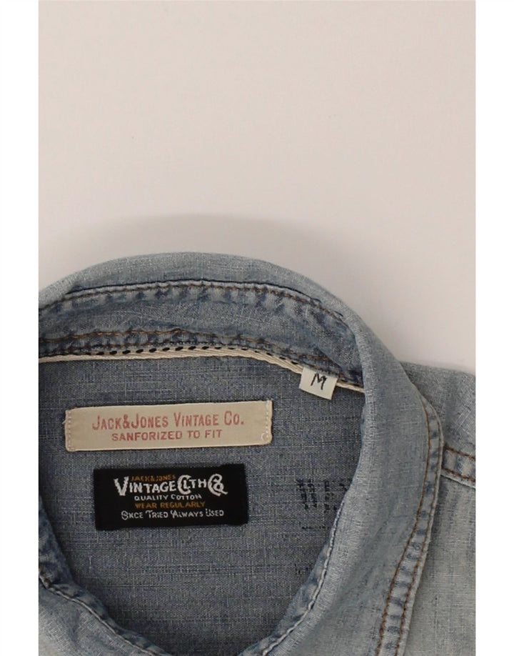 JACK & JONES Mens Denim Shirt Medium Blue Cotton Vintage Jack & Jones and Second-Hand Jack & Jones from Messina Hembry 