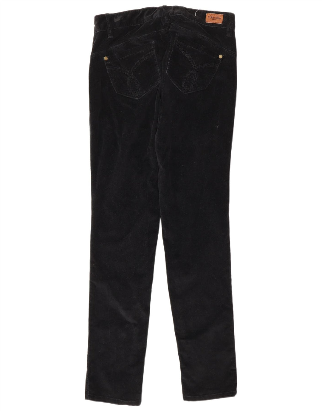 Damskie spodnie sztruksowe obcisłe CALVIN KLEIN W27 L32 Czarne bawełniane