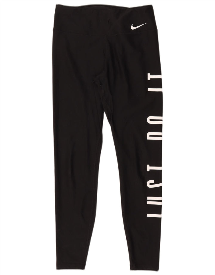 Damskie legginsy Nike Dri Fit Graphic UK 10, małe, czarne, poliestrowe
