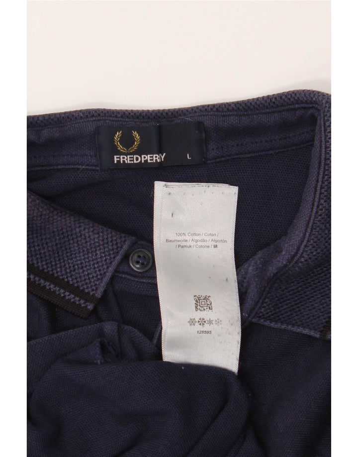 Męska koszulka polo Fred Perry, duża, granatowa, bawełniana
