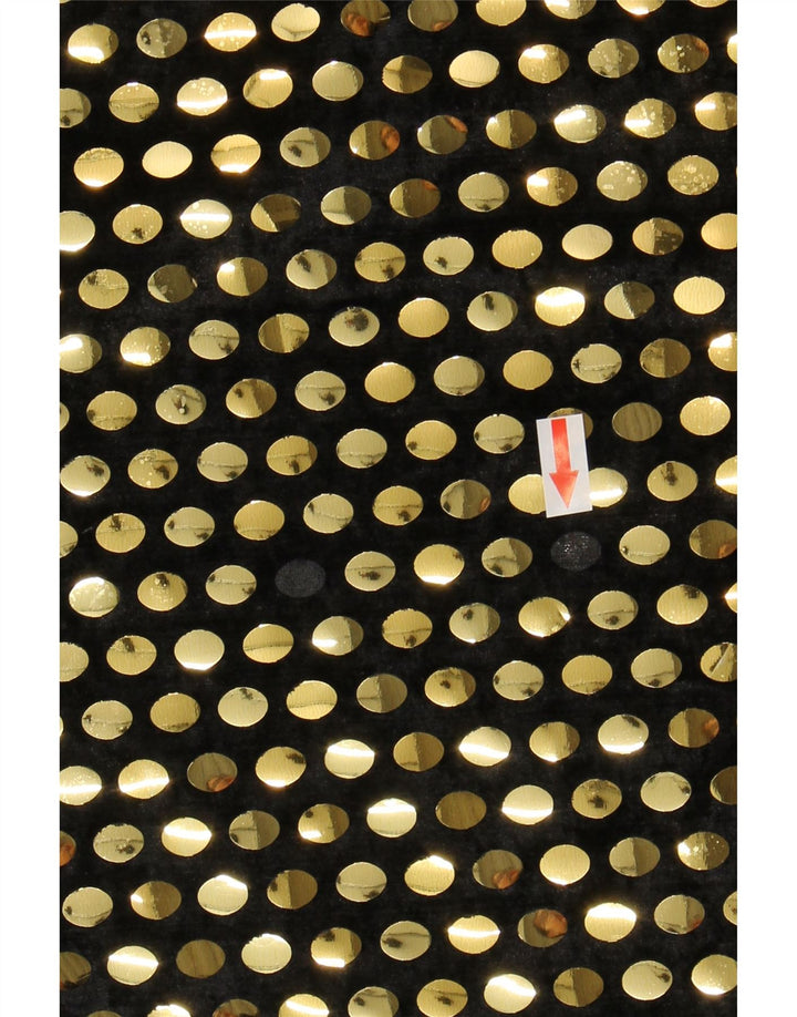 Damska bluzka bez rękawów w stylu vintage, top UK 10, mały, czarny poliester