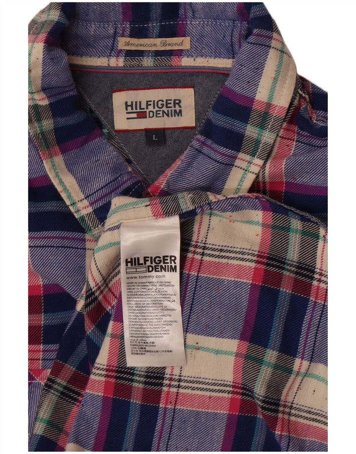 Koszula męska Tommy Hilfiger, duża, niebieska, bawełniana krata
