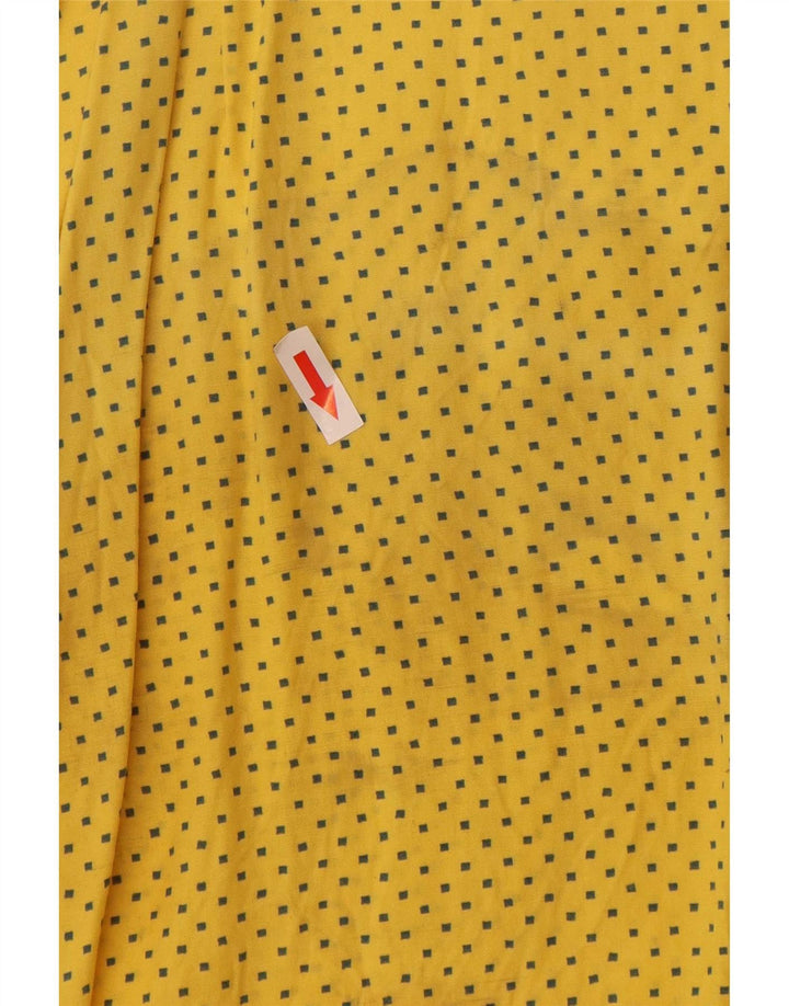 Koszula męska z krótkim rękawem w stylu vintage, duża, żółta wiskoza w cętki