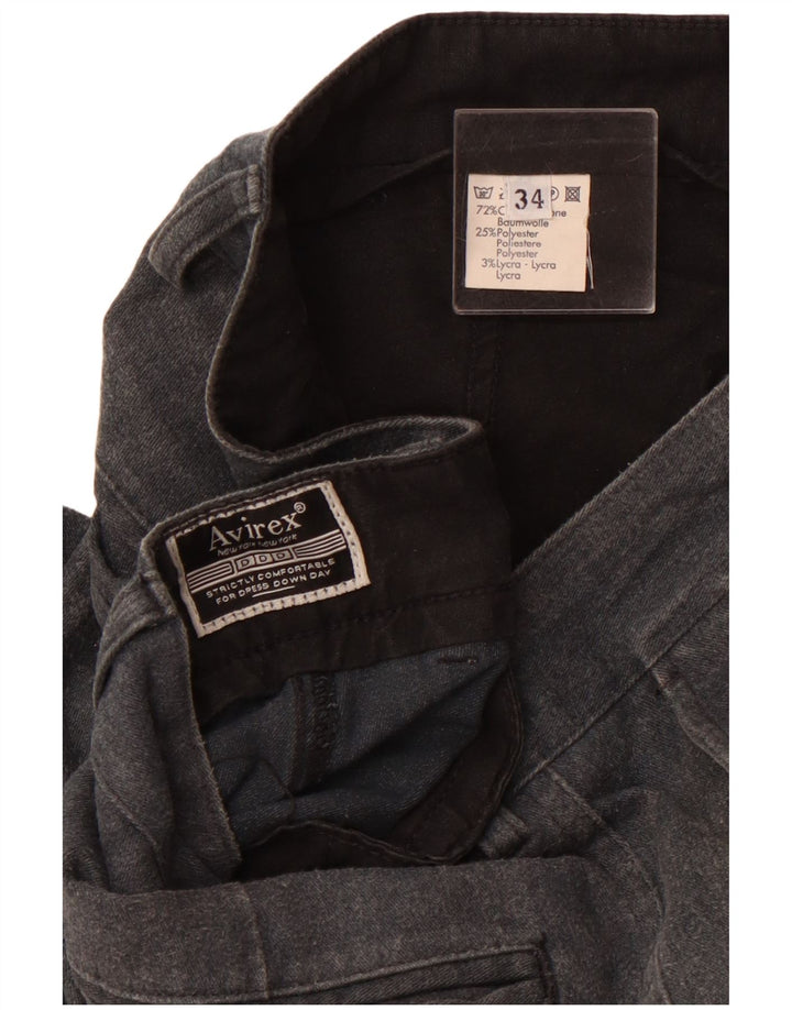 Męskie proste spodnie chino AVIREX W34 L30 Szara bawełna