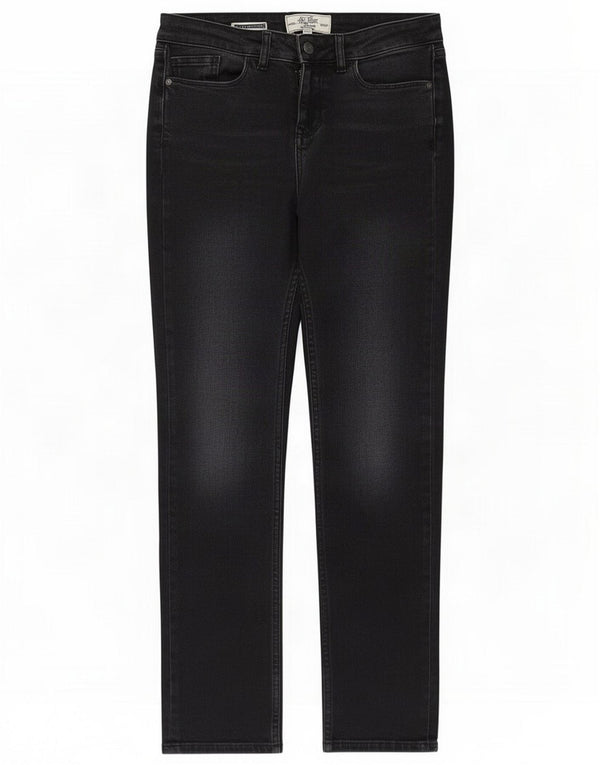 Fat Face Womens Slim Fit Straight Jeans UK 10 Small W28 L30 Black Cotton