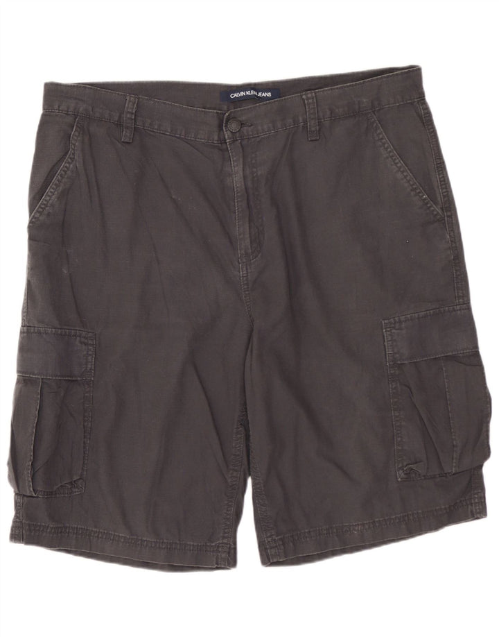 Męskie spodenki cargo CALVIN KLEIN W34, duże, szare, bawełniane