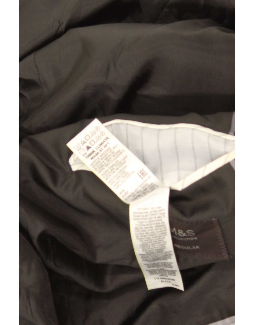 Marks & Spencer Męska marynarka zapinana na 2 guziki, UK 46 XL, czarny poliester