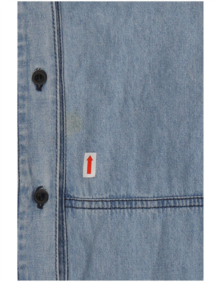 Męska koszula dżinsowa z krótkim rękawem CARRERA, rozmiar 43/44 XL, niebieska, bawełniana