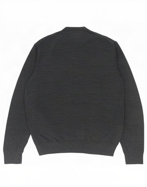 Marks & Spencer Męski sweter z dekoltem w kształcie litery V, 2XL, szary, bawełniany w plamki