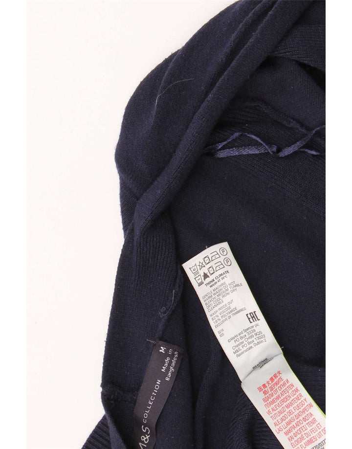Damski sweter rozpinany Marks & Spencer o przedłużonym fasonie, średni granatowy