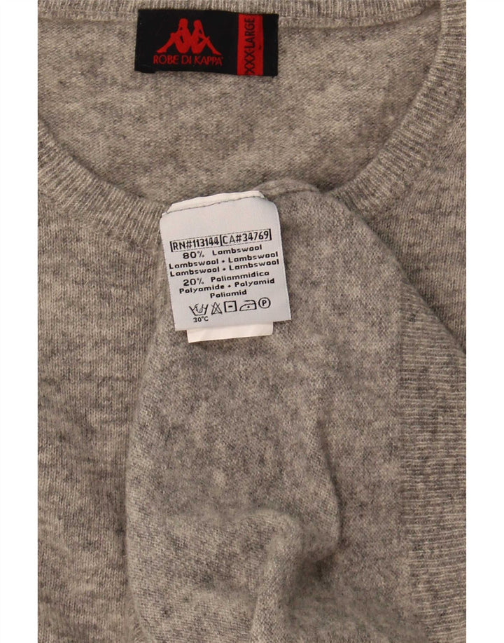 Męski sweter Kappa z okrągłym dekoltem 3XL Szara owcza wełna