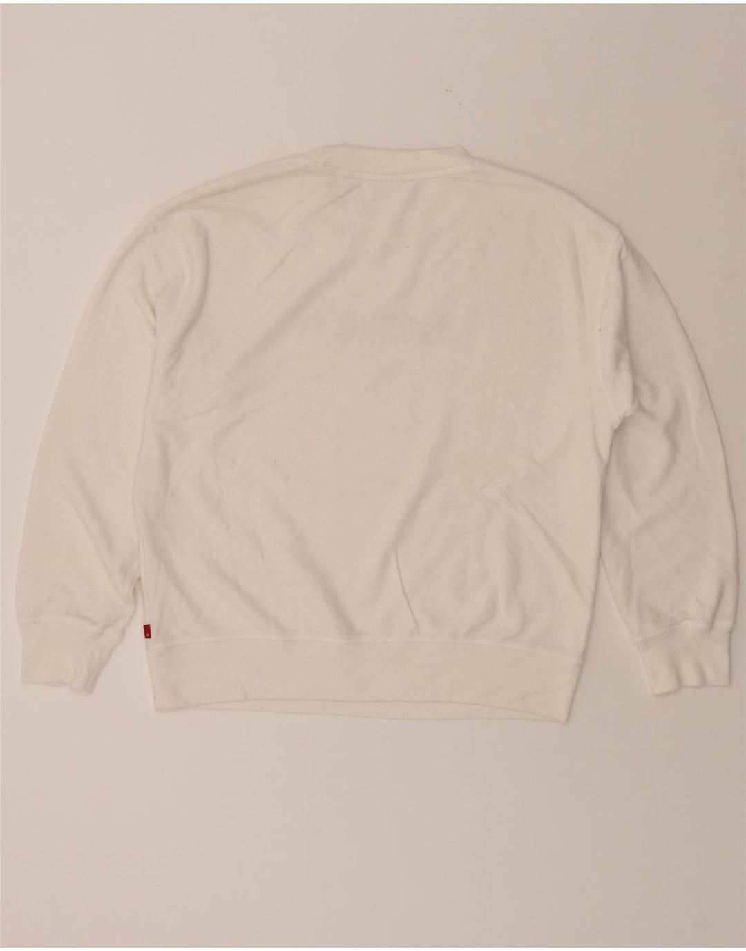 LEVI'S Womens Graphic Sweatshirt Jumper UK 14 Medium White Vintage Levi's and Second-Hand Levi's from Messina Hembry 