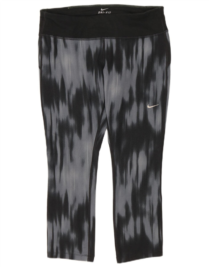 Damskie legginsy Nike Dri Fit Capri UK 12, średni niebieski, poliester Tie Dye