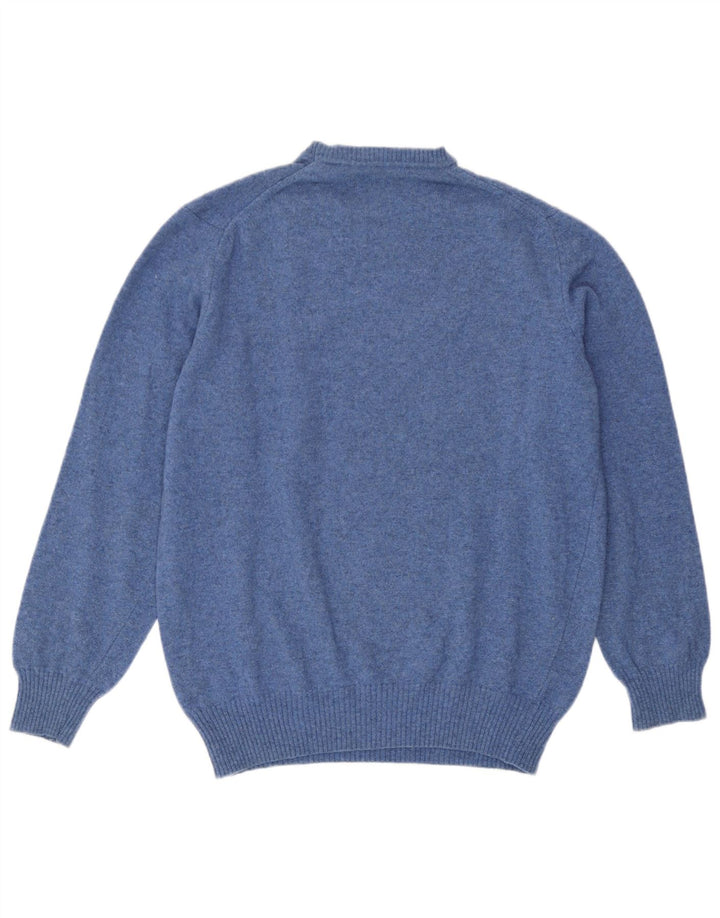 Męski sweter z okrągłym dekoltem Zara, duży niebieski
